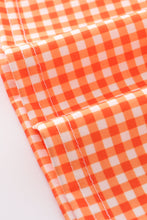 Load image into Gallery viewer, Orange plaid pumpkin embroidery dress
