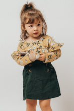 Load image into Gallery viewer, Mustard floral print ruffle girl skirt set
