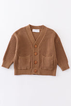 Load image into Gallery viewer, Mocha pocket cardigan sweater
