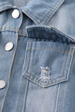 Load image into Gallery viewer, Distressed button down denim jeans
