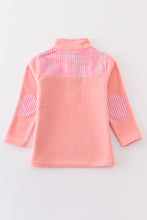 Load image into Gallery viewer, Premium Pink plaid patch fleece top

