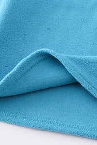 Premium Teal plaid patch fleece top
