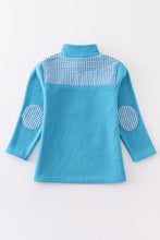 Load image into Gallery viewer, Premium Teal plaid patch fleece top
