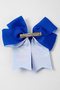 Blue floral hair bow