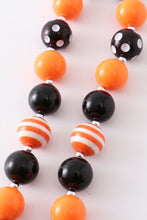 Load image into Gallery viewer, Orange halloween cat bubble chunky necklace
