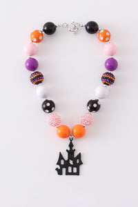 Halloween castle bubble chunky necklace
