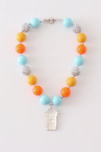 Load image into Gallery viewer, Halloween pumpkin latte bubble chunky necklace
