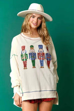 Load image into Gallery viewer, Beige sequins nutcracker  sweatshirt for adult

