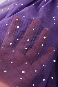 Purple halloween bat applique tutu dress