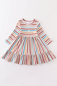 Stripe print girl dress