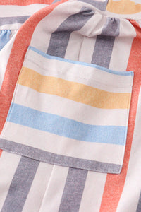 Multicolored stripe pocket dress