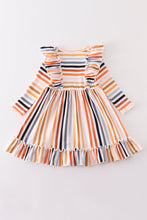 Load image into Gallery viewer, Multicolored stripe ruffle dress
