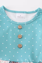 Load image into Gallery viewer, Teal dot floral print dress
