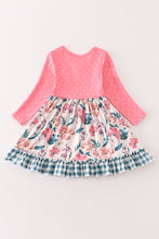Load image into Gallery viewer, Pink floral print ruffle dress
