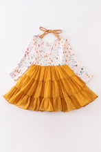 Load image into Gallery viewer, Mustard floral tutu dress
