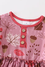 Load image into Gallery viewer, Pink pinecone print girl dress
