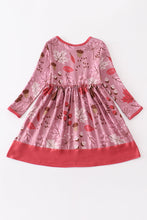 Load image into Gallery viewer, Pink pinecone print girl dress
