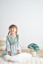 Load image into Gallery viewer, Mint floral print ruffle dress
