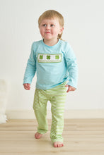Load image into Gallery viewer, Blue clover embroidery boy set
