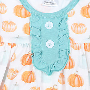 Pumpkin print girl dress