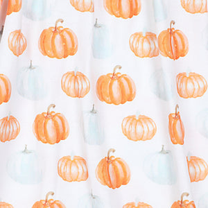 Pumpkin print girl dress