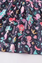 Load image into Gallery viewer, Purple mermaid print dress pajamas
