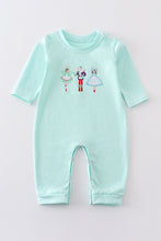 Load image into Gallery viewer, Mint nutcracker embroidery boy romper
