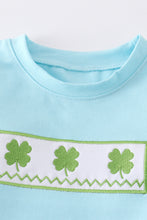 Load image into Gallery viewer, Blue clover embroidery boy set
