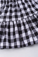 Load image into Gallery viewer, Black plaid strap dress set

