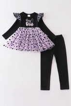 Load image into Gallery viewer, Black &quot;BOO&quot; ruffle girl set
