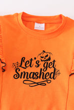 Load image into Gallery viewer, Orange halloween &quot;let&#39;s get smashed&quot; stripe set
