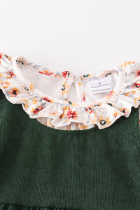 Forest floral print strap skirt set