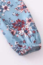 Load image into Gallery viewer, Blue floral print bell pants set
