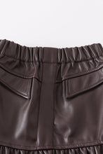 Load image into Gallery viewer, Pink sunflower leather short skirt set
