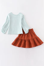 Load image into Gallery viewer, Mint Autumn girl skirt set
