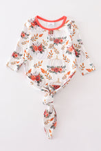 Load image into Gallery viewer, Orange floral print baby gown

