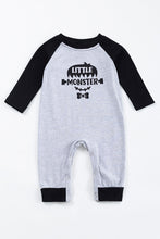 Load image into Gallery viewer, Grey &quot;little monster&quot; baby boy romper

