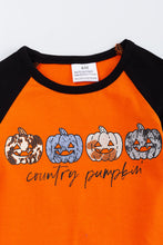Load image into Gallery viewer, Halloween Orange pumpkin ruffle baby girl romper

