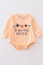 Load image into Gallery viewer, Beige fall pumpkin baby romper
