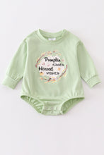 Load image into Gallery viewer, Green pumpkin baby romper
