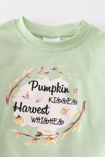 Load image into Gallery viewer, Green pumpkin baby romper
