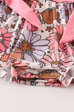 Load image into Gallery viewer, Pink floral football print baby romper
