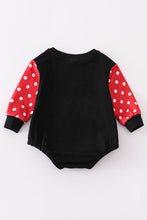 Load image into Gallery viewer, Black character french knot baby romper
