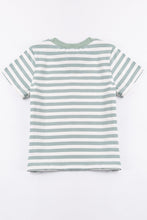 Load image into Gallery viewer, Green stripe sheep applique boy top

