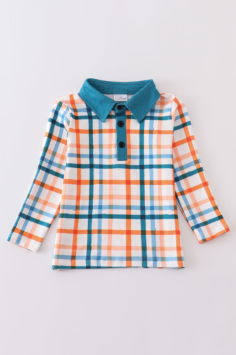 Multicolored plaid boy shirt