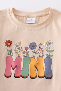 Beige floral print "mini" mommy & me top