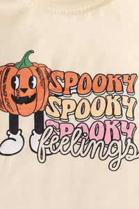 Halloween pumpkin spooky girl top