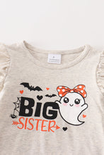 Load image into Gallery viewer, Grey ghost &quot;big sister&quot; ruffle girl top

