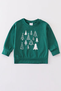 Green christmas tree girl sweatshirt