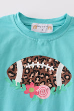 Load image into Gallery viewer, Blue leopard football girl top
